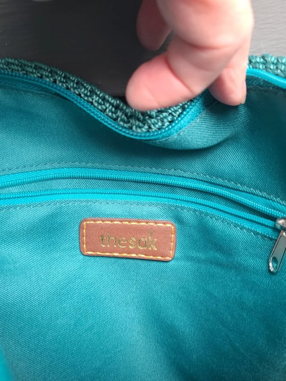 The SAK Green Crochet Crosbody Bag
